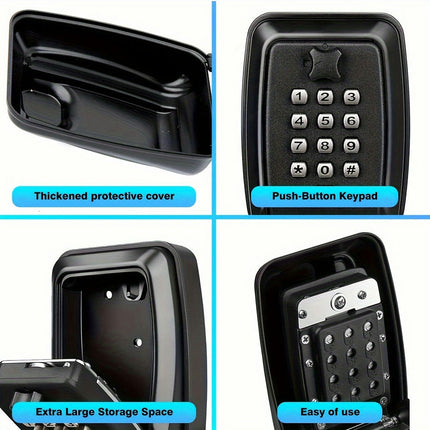 Key Lock Box, Portable Combination Lockbox Wall-Mounted Key Storage Box for House Keys