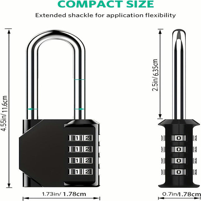 Combination Lock, 4 Digit Combination Padlock, For Athletic Lockers, Fences, Toolboxes, Boxes