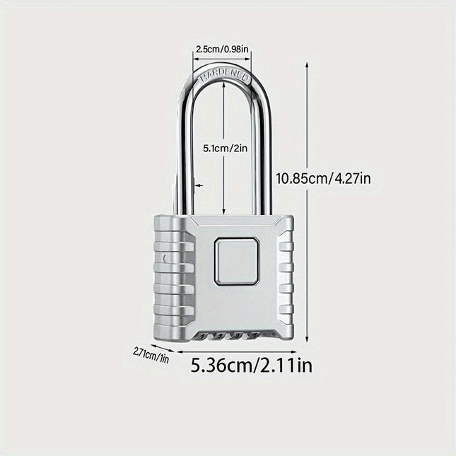 Long Beam Bottom Opening Combination Padlock Extended Hook Combination Locks
