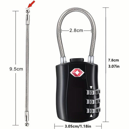 (2 Packs) TSA Approved Luggage Combination Locks, Combination Padlock For Travel Bag, Suit Case