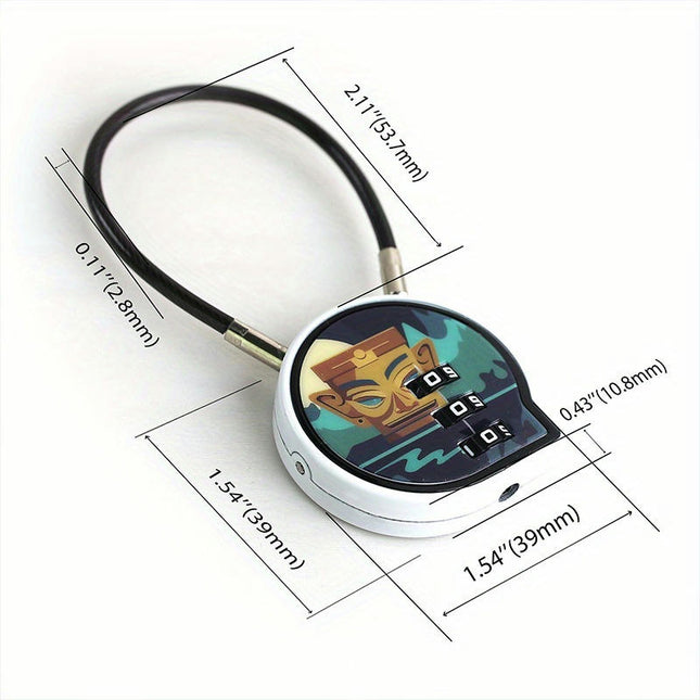Bubble Design Combination Padlocks for Backpack, Suitcase, and Cabinet -Wire Cable