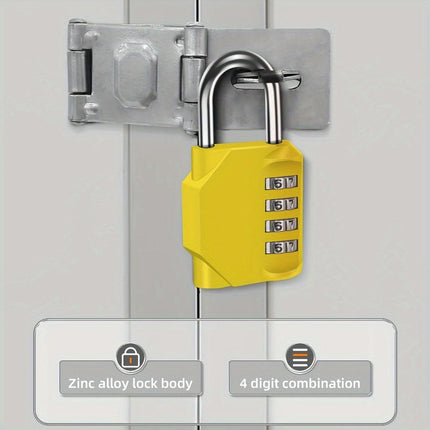 4-Digit Combination Lock Outdoor Waterproof Padlock with Steel Cable  (Yellow, 2 Padlocks)