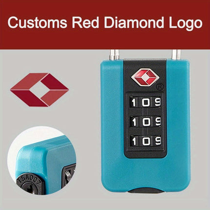 TSA-Approved 3-Digit Combination Lock Easy Password Customization for Travel & Security