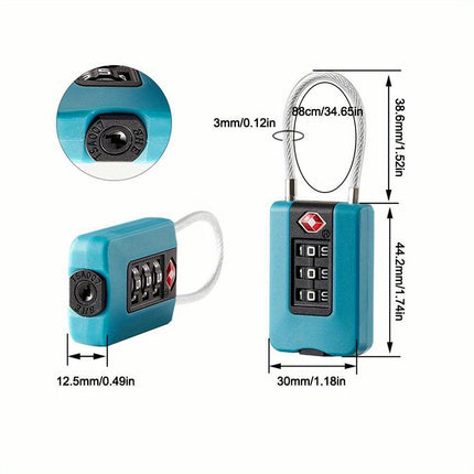 TSA-Approved 3-Digit Combination Lock Easy Password Customization for Travel & Security