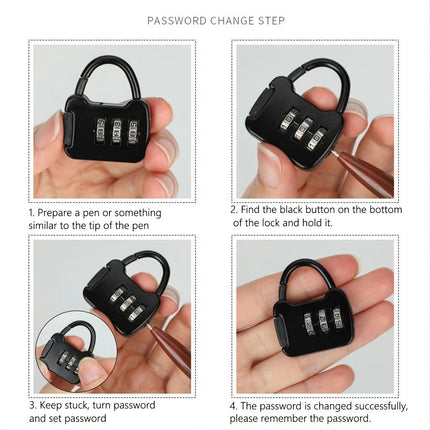 Mini Password Padlock Luggage Case Password Lock Student Cabinet Lock Backpack Zipper Lock