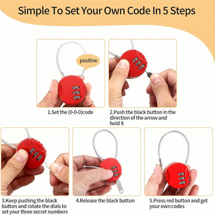 2pcs/3pcs/4pcs Combination Padlocks, Small Padlock With 3 Digit Combination Security Padlocks