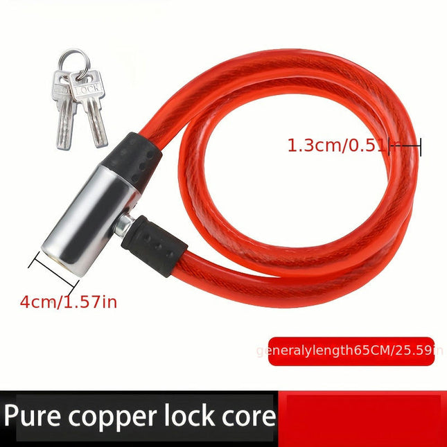Portable Steel Cable Anti-Theft Lock for Bicycles and Motorcycles - Durable and Hard Steel Cable