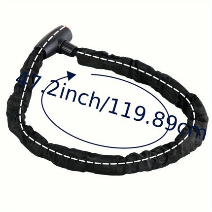 120cm Bicycle Chain Lock, Alloy Steel Heavy Duty Motorcycle Electric Bike Anti-theft Chain With Key