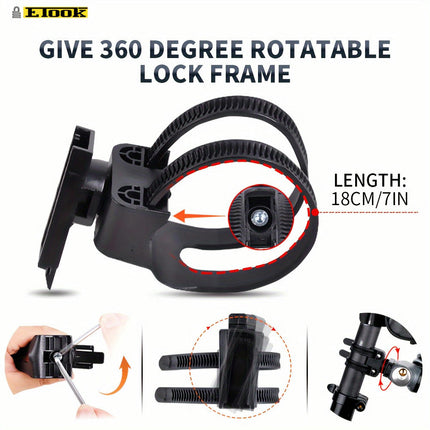 Anti-Theft Bike Lock, Stainless Steel Cable with Reflective Strip Bike Lock