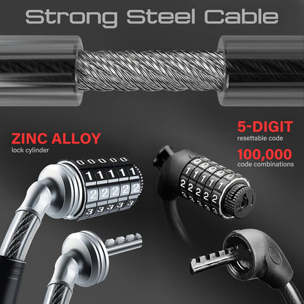 Scooter Lock Cable  Bicycle Combination Locks Chain Lock, Fit For M365/ES1/ES2/ES3/ES4
