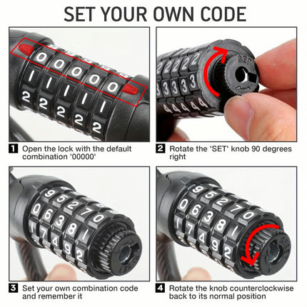 Scooter Lock Cable  Bicycle Combination Locks Chain Lock, Fit For M365/ES1/ES2/ES3/ES4