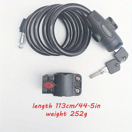 Durable Waterproof Bike Lock with PVC Coating Steel Core, 2 Keys and Mounting Bracket