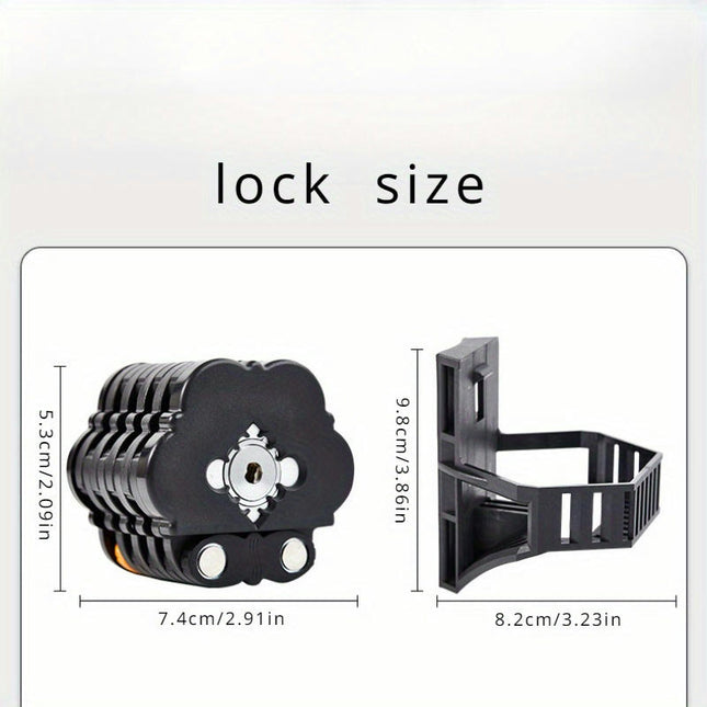 High-Security Foldable Bike Lock-Durable Bike Lock with Anti-Theft Chain for Road Bikes