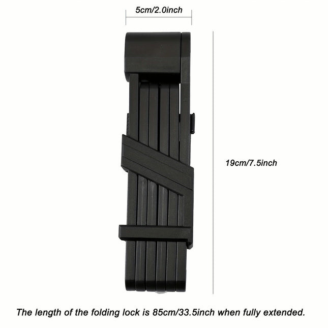 Heavy-Duty Folding Bike Lock with Alloy Steel Core, ABS Shell - Anti-Theft Security