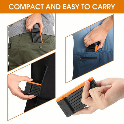Foldable Bike Lock, Anti-Theft Mini Portable Lock, MTB Road Bicycle Scooter Chain Lock