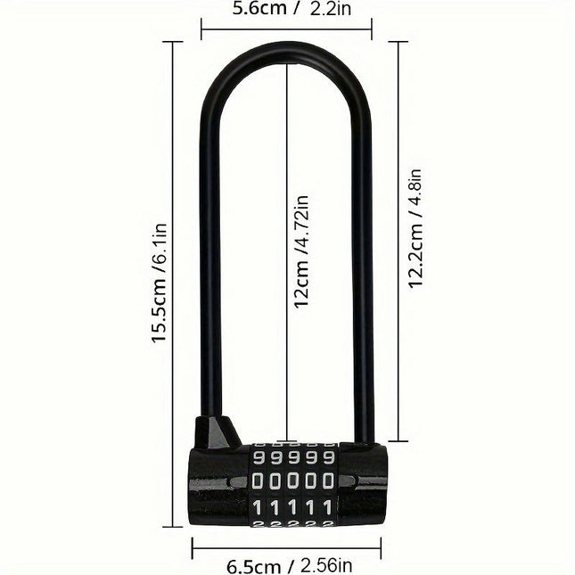 Combination Padlock - 5-Digit Resettable Code Waterproof, Ideal for Bikes, Gates,Storage Lockers