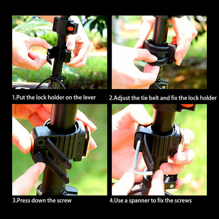 Bike Lock, Anti Theft Road Bike Lock Folding Lock, Hamburger Lock Mini Portable With Key