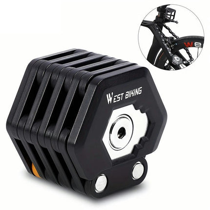 Foldable Lock Bicycle Lock With Keys Security Anti-Theft Road Bike Chain Lock