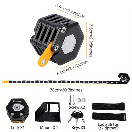Foldable Lock Bicycle Lock With Keys Security Anti-Theft Road Bike Chain Lock