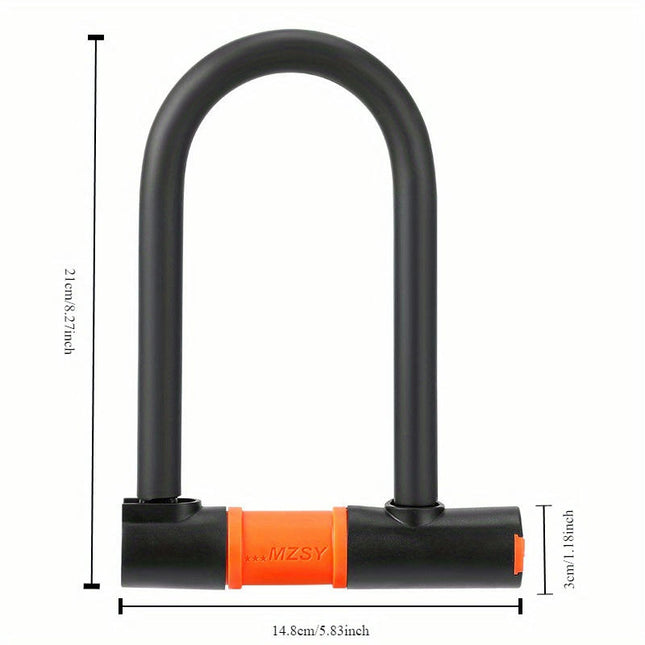 Heavy-Duty U-Lock for Bikes Hand-Controlled, Anti-Theft Security for Mountain & Road Bicycles