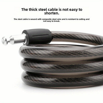 Polished Aluminum Alloy Bike Lock - Hand-Controlled, Outdoor Cycling Accessory with Mount