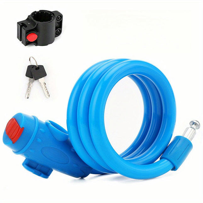 Polished Aluminum Alloy Bike Lock - Hand-Controlled, Outdoor Cycling Accessory with Mount