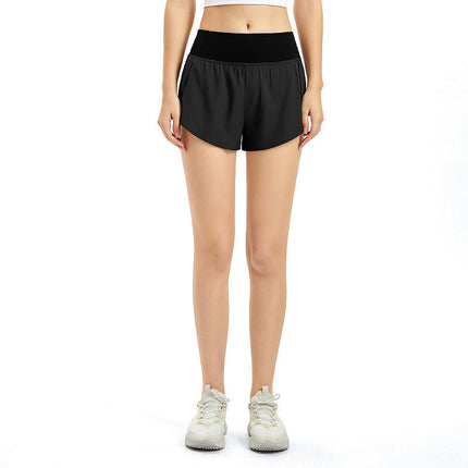 Running Workout Shorts Womens 2 in 1 Athletic Gym Short High Waisted with Pockets