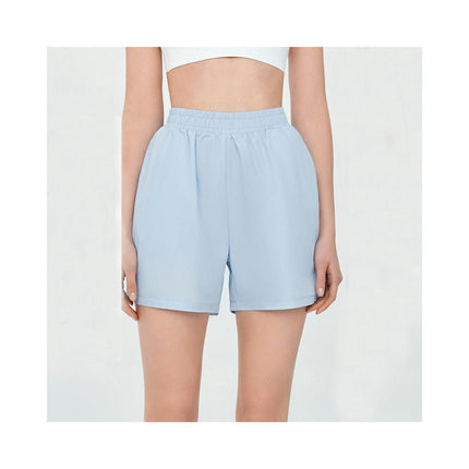 Women's 2-in-1 Sweat Shorts Comfy Polyester High Waisted Workout Lounge Shorts with Pockets