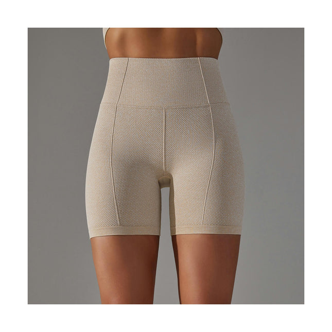 Women's Cycling Shorts Solid Dotted Jacquard High Waist Tummy Control Butt Lifting Yoga Shorts