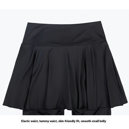 1 Pack Women Tennis Skirted Leggings with Pockets Athletic Pleated Skirts with Leggings Active Golf Skort