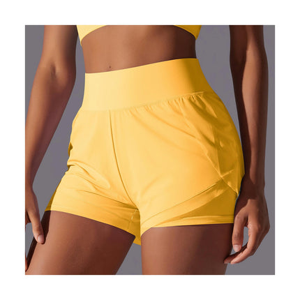 Women's Quick Dry Sports Shorts - Mesh Splicing Running Fitness Pants Casual High Waist Yoga Pants