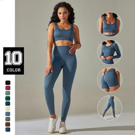 Seamless Breathable Hip Lifting Striped Yoga Clothes-Sports Fitness Clothes 1