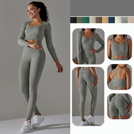 Seamless Vest Sports Bras for Women -High Waist Hip Lifting Tight Yoga Pants 1