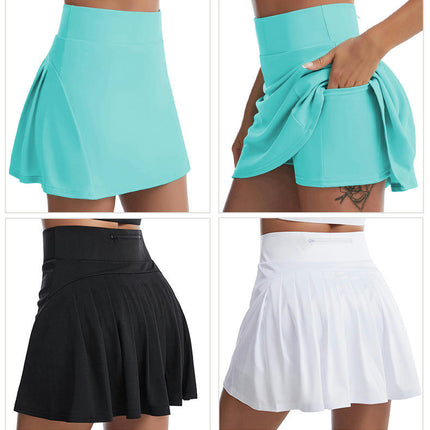 Women's High Waisted Tennis Skirts Lightweight Back Pleated Golf Skorts with Inner Shorts