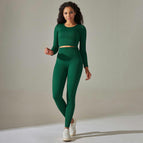 9226 long sleeve+trousers set-dark green