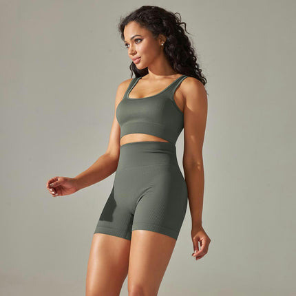 Yoga Wear Suit Women's 2 Piece High Waist Tight Hip Lift Sports Fitness Suit 1