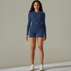 9310 long sleeve+shorts set-Deep Blue