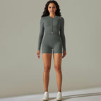 9310 long sleeve+shorts set-deep gray