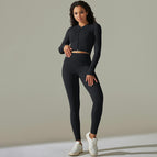 9310 long sleeve+trousers set-pure black