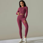 9310 long sleeve+trousers set-wine red