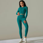 9310 long sleeve+trousers set-dark green
