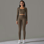 6621 long sleeve+trousers set-deep coffee coffee