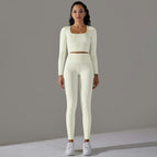 6621 long sleeve+trousers set-white
