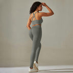 6606 cross-bras+trousers set-deep gray