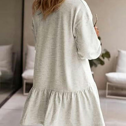 Sweatshirt Dress Women Crew Neck Long Sleeve Pullover Dress Fall Mini Dress