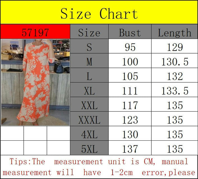 Womens Casual Long Sleeve Floral Maxi Dresses Crew Neck Split Loose Long Dress