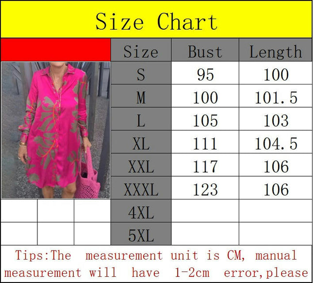 Women Long Sleeve Lapel Neck Button Down Shirt Dress Casual Print Short Dresses