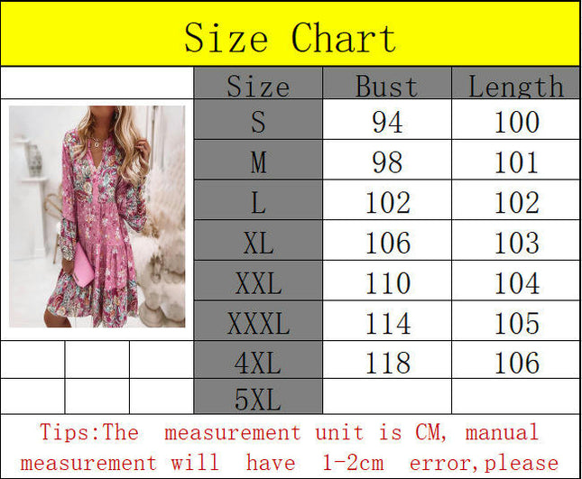 Womens Mini Dresses Boho Floral V Neck Long Sleeve Ruffle Tiered Short Dress