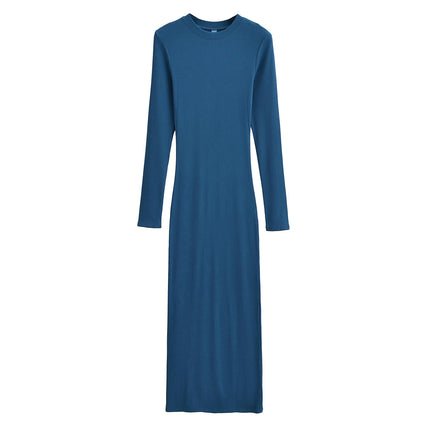Women's Long Sleeve Bodycon Maxi Dress Elegant Fitted Crew Neck Casual Dresses