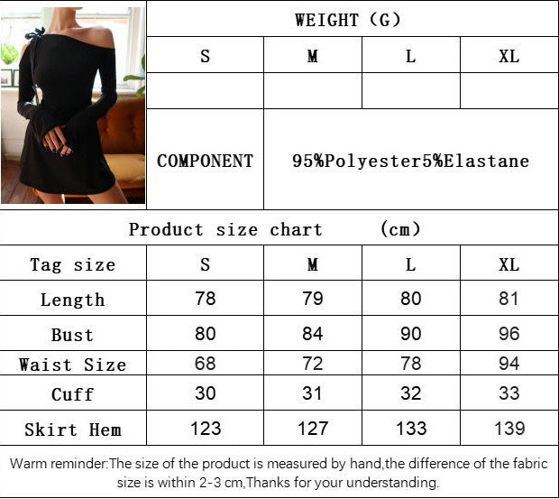 Women's Sexy Bodycon Long Sleeve Dresses Off The Shoulder Club Party Mini Dress